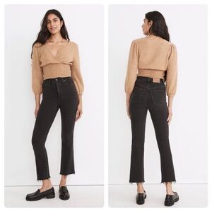 Madewell Cali Demi-Boot Raw Hem Jeans Bayland Wash